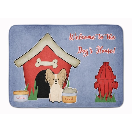 Carolines Treasures Dog House Papillon Sable and White Machine Washable Memory Foam Mat BB2831RUG